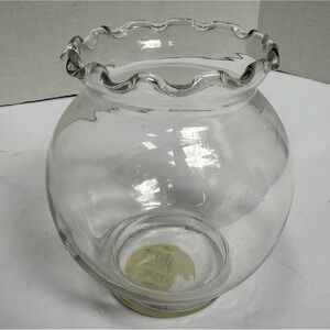 5 1/4" Crystal Bowl Vase Indiana‎ Glass-Made in USA-Ruffled Edges